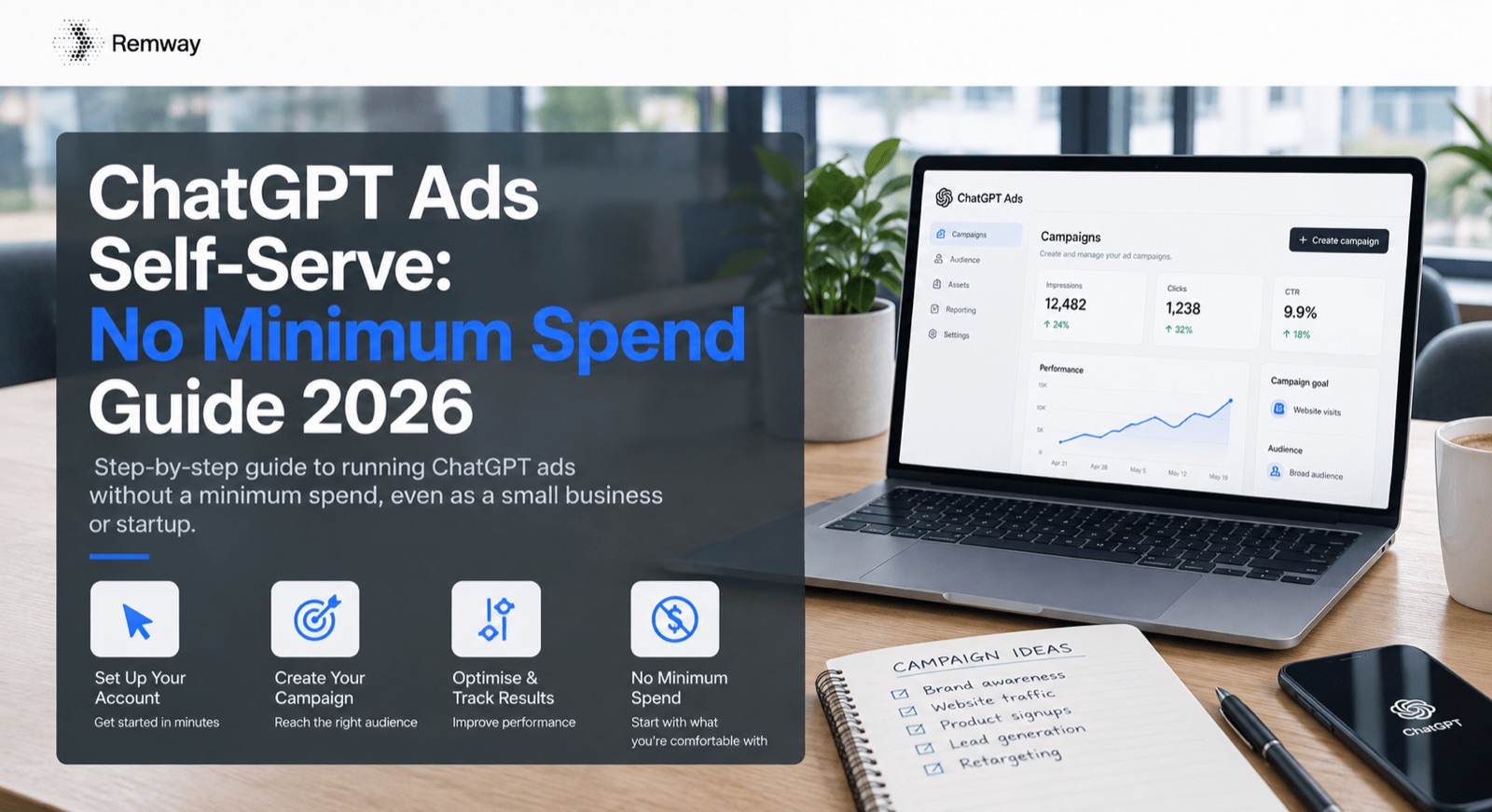 ChatGPT Ads Self-Serve: No Minimum Spend Guide 2026